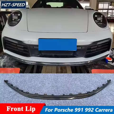 P Style Carbon Fiber Small Front Bumper Lip For Porsche 911 991 992 Carrera Car Tuning 2019 Up