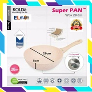 Wok Pan BOLDe 28cm beige - Superpan granite frying Pan 28 cm induction 28cm Non-Stick Original
