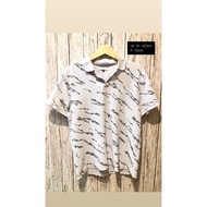 [B105]PRELOVED G2000 MINUS MEN'S WHITE COLLAR T-SHIRT WITH BLACK PATTERN