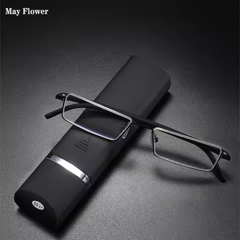 May Flower TR90 Presbyopic Glasses Man Blue Light Reading Glasses Men Metal Square Glasses For Sight