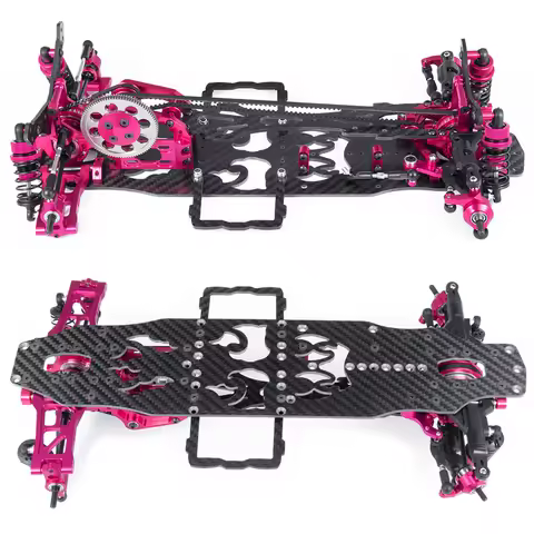 Aluminum Alloy & Carbon Frame Chassis Kit with 4 Wheels for Sakura D4 AWD 4WD 1/10 RC Drift On-Road