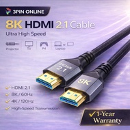 3PIN Hdmi To Hdmi 2.1 Cable 4k 8k Kabel Hdmi To Tv 4k 8k  For Laptop Ps4 Ps5 Tv Box Pc Monitor