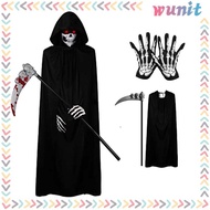 [Wunit] Halloween Grim Reaper Costume Set Sickle Prop Sickle Hooded Cape Decoration for