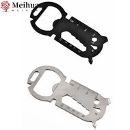 MEIHUAA EDC Tools Card, Silver Black Outdoor Gadgets, Portable Stainless Steel Multifunction Cross B