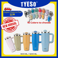 TYESO  Tumbler 32# Stainless Steel Vacuum Insulated Tumbler with Lid and Straw for Water, Iced Tea o