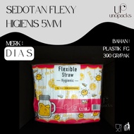 5mm White Hygienic FLEXY Straws Made of Plastic, Paper Wrap, DIAS (500 PCS)