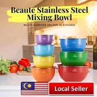 [ Local Ready Stock ] iGOZO BEAUTE COLORFUL STAINLESS STEEL MIXING BOWL