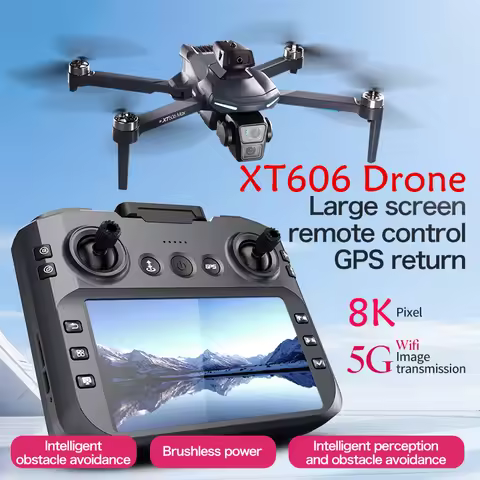 2025 NEW XT606 GPS Drone Professional 8K HD Camera 5G WIFI FPV Drones 4.5 Inch Screen Brushless Moto