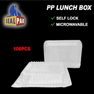 <100pcs> PP2 Lunch Box/Tapau Disposable Plastic Container/Kotak Bungkus Nasi/Bekas Plastik 打包饭盒