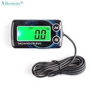 Aitemay LCD Display Waterproof Digital Engine Tach Hour Meter RPM Engine Gauge Tachometer for Motorcycle Motor Boat Car Stroke