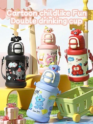 1PC Cute Cartoon Doll Cup, Cartoon Monster Pattern, 550ml/18.60oz, 4 Colors To Choose From, Suitable