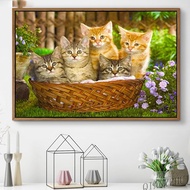 DIY Diamond Embroidery, Round Full Diamond beads Five cats in the basket rhinestone Diamond painting diamond painting cross stitch,beads painting