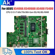 แผ่นรองแล็ปท็อป X540UA สำหรับ X540UAR X540UV A540U F540U X500U K540U X543U P540U R540U เมนบอร์ด i3 i