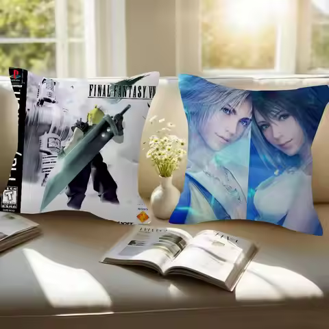 Game F-F-Final Fantasy 7 Double-sided Printed pillow cover Short plush Suitable living rooms bedroom
