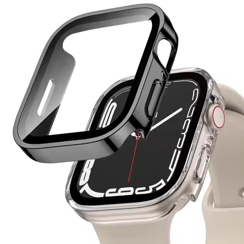 2PCS Waterproof Case for Apple Watch 7 8 9 45mm 41mm-44-40mm Bumper Screen Protector 2 PACK Edge Cov