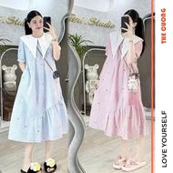 short sleeve summer office maternity dress with fishtail shape, beautiful soft material, elegant whi