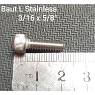 BOLT L 3/16 X 5/8 (S/S)