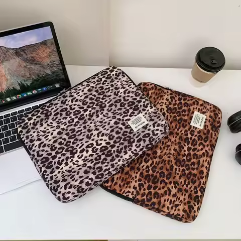 Leopard print Laptop Sleeve 11 13.3 13.6 14 15 15.6 inch for MacBook Dell Huawei Samsung Xiaomi LG t