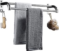 Stainless Steel Double Bath Towel Bar Rack Polished Chrome for Bathroom, Towel Rod Rack Holder Rail