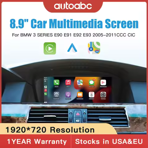 8.9 inch Wireless CarPlay Android Auto Car Multimedia Screen for BMW 3 5 CIC System, E60/E63/E64/E90
