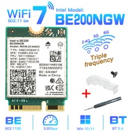 Sfffhuuftffqaa WiFi 7สำหรับ Intel BE200การ์ดเน็ตเวิร์กบลูทูธ5.4 Tri Band 2.4/5/6GHz 8774Mbps BE200NG