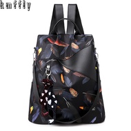 Waterproof Oxford Women Backpack Fashion Anti-theft Women Backpacks Print School Bag  Large Capacity Backpack Black One