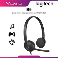 LOGITECH H340 USB COMPUTER HEADSET HEADPHONE DIGITAL AUDIO | NOISE CANCELLING MICROPHONE | ADJUSTABL
