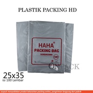 Plastik Packing HD HAHA 25x35 Silver Tanpa Plong tanpa perekat