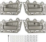 4pcs Interior Door Handle Front/Rear Left and Right Side Light Brown Compatible with 2005-2011 Jeep 