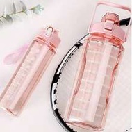 1PC 2L Sports Kettle 2000ml Large Capacity Plastic Water Cup Gym Belly Cup Straw Space Cup Water Bot