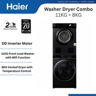 [COMBO SET] Haier 11KG DD Inverter Front Load Washing Machine & 8KG Vented Dryer HW110-BD14166BU1 & 