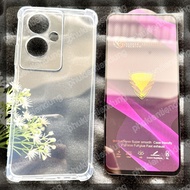 (COMBO F16) OPPO A79 5G / A2 5G / A1S 5G - OG Shockproof Clear Flexible Case and Full Screen Tempere