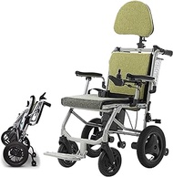 Lightweight for home use Electric Wheelchair with Headrest Dual-function Self Propelled Wheelchairs Drive Lightweight Open/Fast-fold Transit Travel Chair Power or Manual 12 Mile Range 43cm Wide Seat D