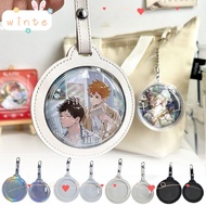 WINTE Badge Bag, Multi-Color 58/75mm Badge Display Bag, Round Bag Ornaments Key Chain Badge Protecto