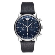 Authentic Emporio Armani Men Aviator Blue Dial Leather Watch AR11105 Jam Tangan Lelaki