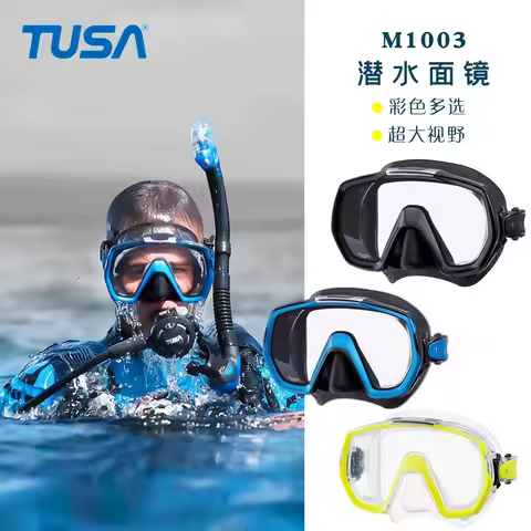 TUSA M1003 diving mask with ultra large field of view 3D MASK deep diving lung snorkeling diving equ