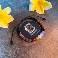 CAKRADAYU Chakra Bracelet 7 Crystal Stones and Rudraksha Seeds (6mm)