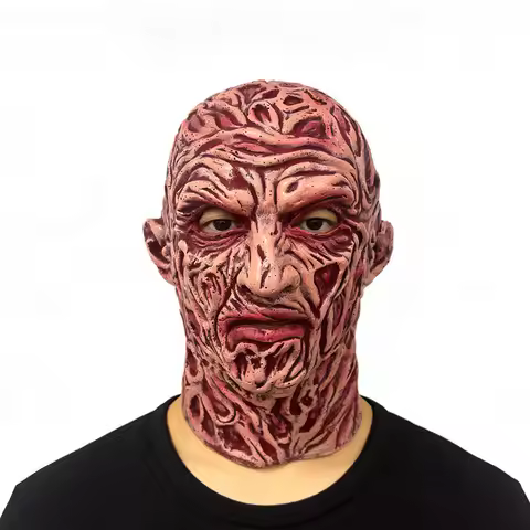 Freddy Krueger Halloween Silicone Mask Full Head Mask Scary Party Masquerade Costume Prop Cosplay Ac