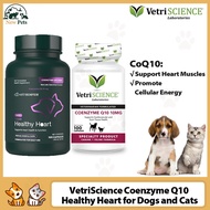 VetriScience CoQ10 Supplement for Dogs & Cats Heart Health Support with 10mg Coenzyme Q10, 100 Chewa