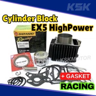 RACING BLOCK EX5 HIGHPOWER 53MM 56MM SEKALI GASKET HEAD BLOCK COMPLETE SET DYS BLOK RACING EX5 LAMA 