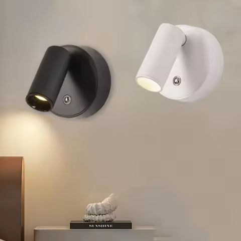 LED Light Magnetic Rechargeable Wall Light Spotlight Wireless No Punch Reading Light with Touch Swit