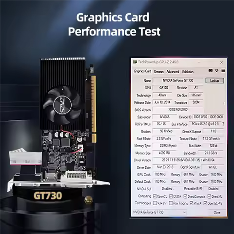 Upgraded  GT730 4GB DDR3 128Bit Graphics Card with Cooling Fan