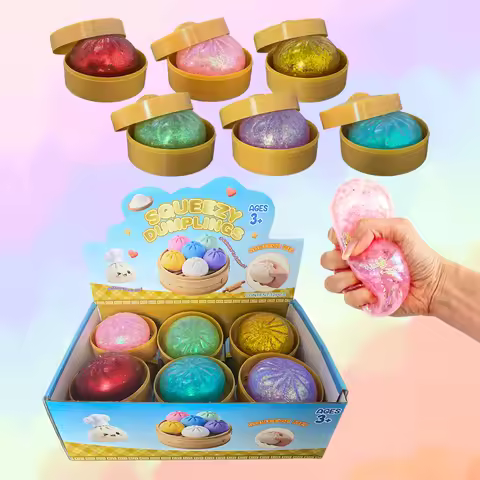 Colorful Dumpling Squishies Pressure Stress Balls Reusable High Rebound Decompression Toys Home Deco