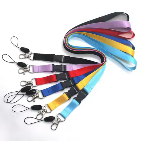 Safety Hanging Neck Strap Lanyard For Mobile Phone ID Name Card Badge Holder Keys Metal Ring Multi F