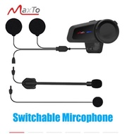 2024 New Maxto M2 Motorcycle Intercom Universal Pairing Bluetooth 5.0 1KM Group 6 Riders Talking Mot