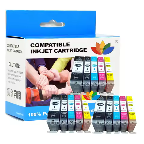15 XL Cartridges Compatible with Canon Pixma MG5400 MG5650 IP7200 IX6850 MG7550 PGI-550 CLI-551