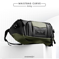 EVERNEXT - TAS SELEMPANG PRIA ANTI AIR WAIST BAG CURVE WATERPROOF TAS SLEMPANG PRIA ANTI SOBEK ANTI 