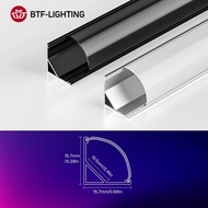 BTF-LIGHTING 10m V-shaped Aluminum profile led lighting 15.7mm*15.7mm LED light housing LED diffuser