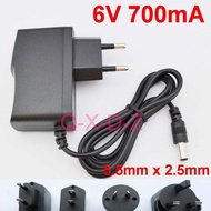 ชาร์จ6V 200mA 300mA 400mA 500mA 600mA 700mA 800mA AC 100V-240V Switching Power Adapter DC 5.5Mm X 2.5Mm EU US UK AU