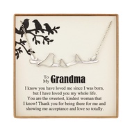 Vanjewnol Grandma Necklace, Grandma Gifts, Nana Necklace, Nana Gifts, Bird Necklace, Silver Necklace